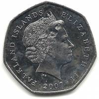 () Монета Фолклендские Острова 2007 год 50 пенсов ""  Никель  UNC